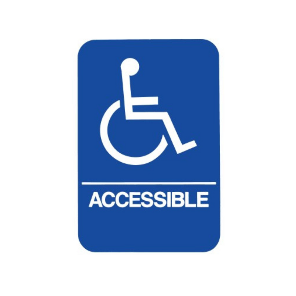 Don-jo HS 9070 06 ADA Sign Handicap Accessible, Blue Finish, Plastic Material