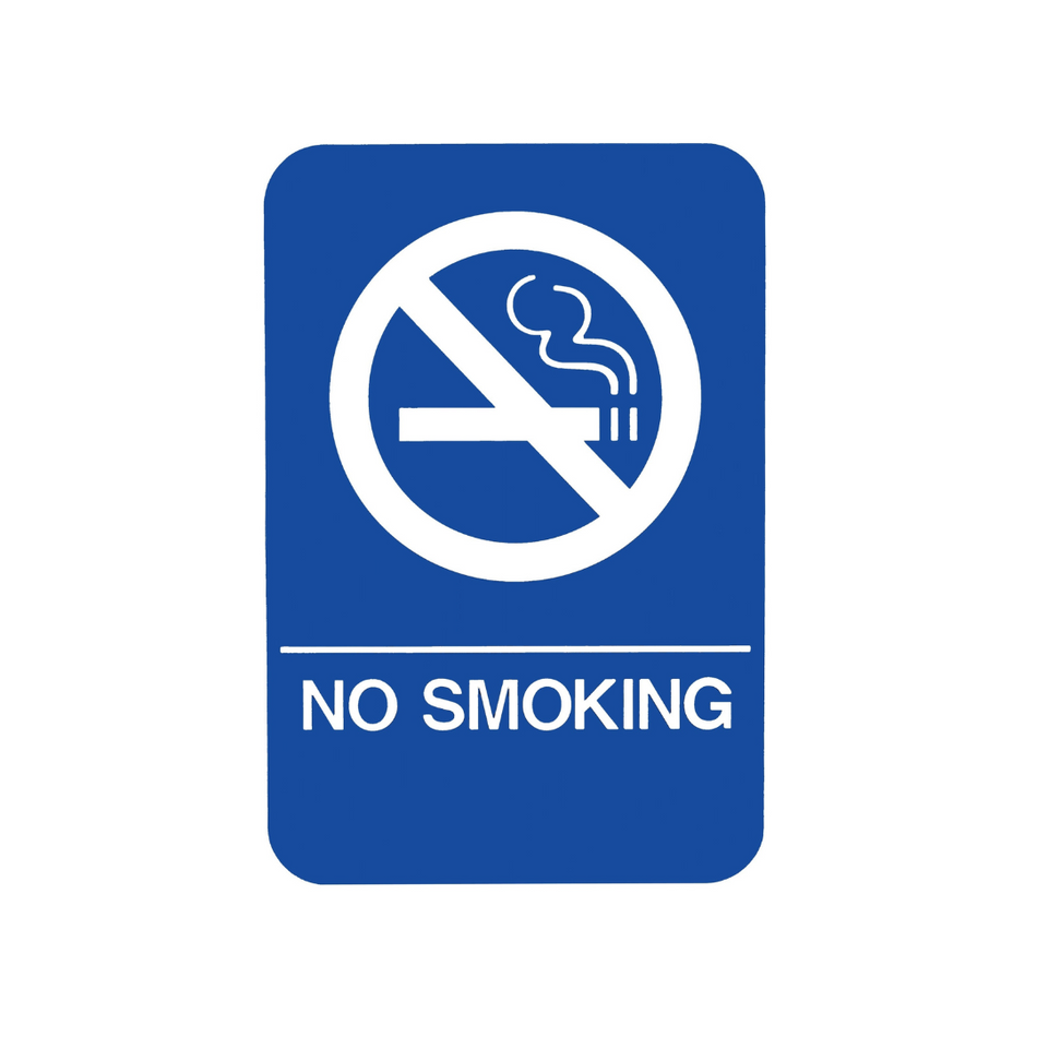 Don-jo HS 9070 ADA Sign 22 No Smoking, Blue Finish, Plastic Material