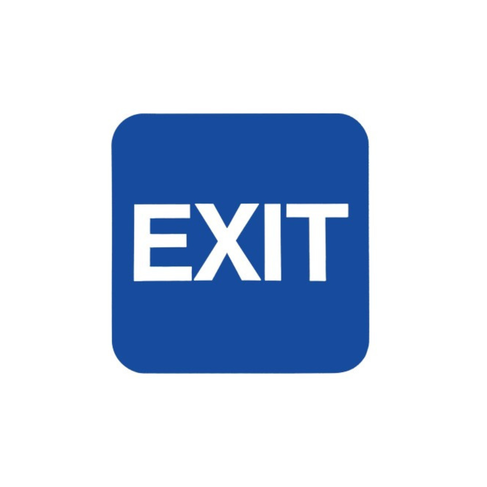 Don-jo HS 9070 35 ADA Sign Exit, Blue Finish, Plastic Material