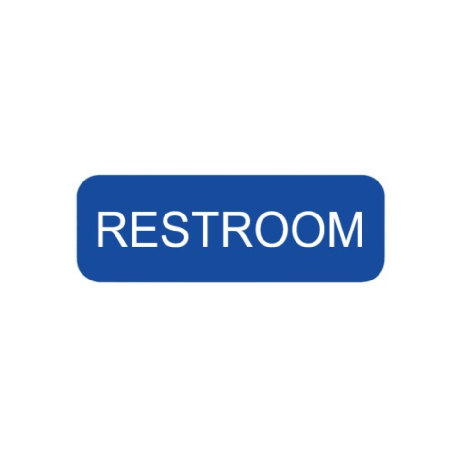Don-jo HS 9070 48 Title 24 Sign 1-3/4"x 6", Restroom, Blue Color, Plastic Material