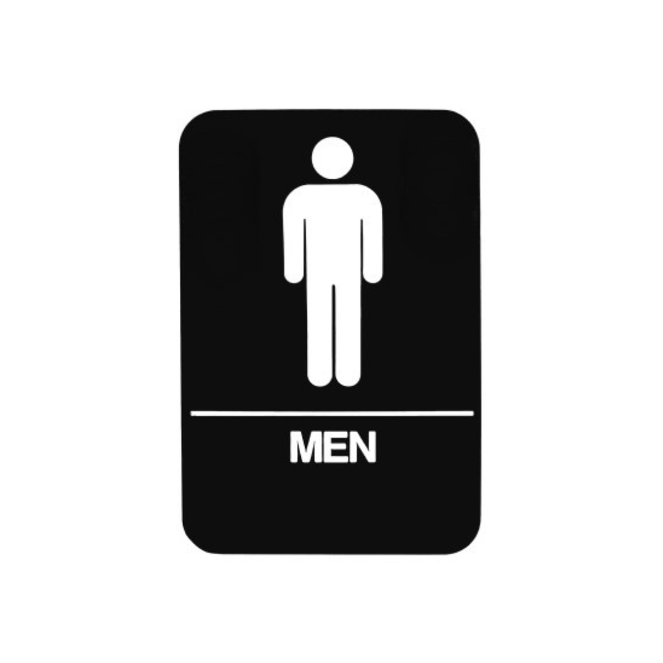 Don-jo HS 9090 02 ADA Sign Men, Black Finish, Plastic Material