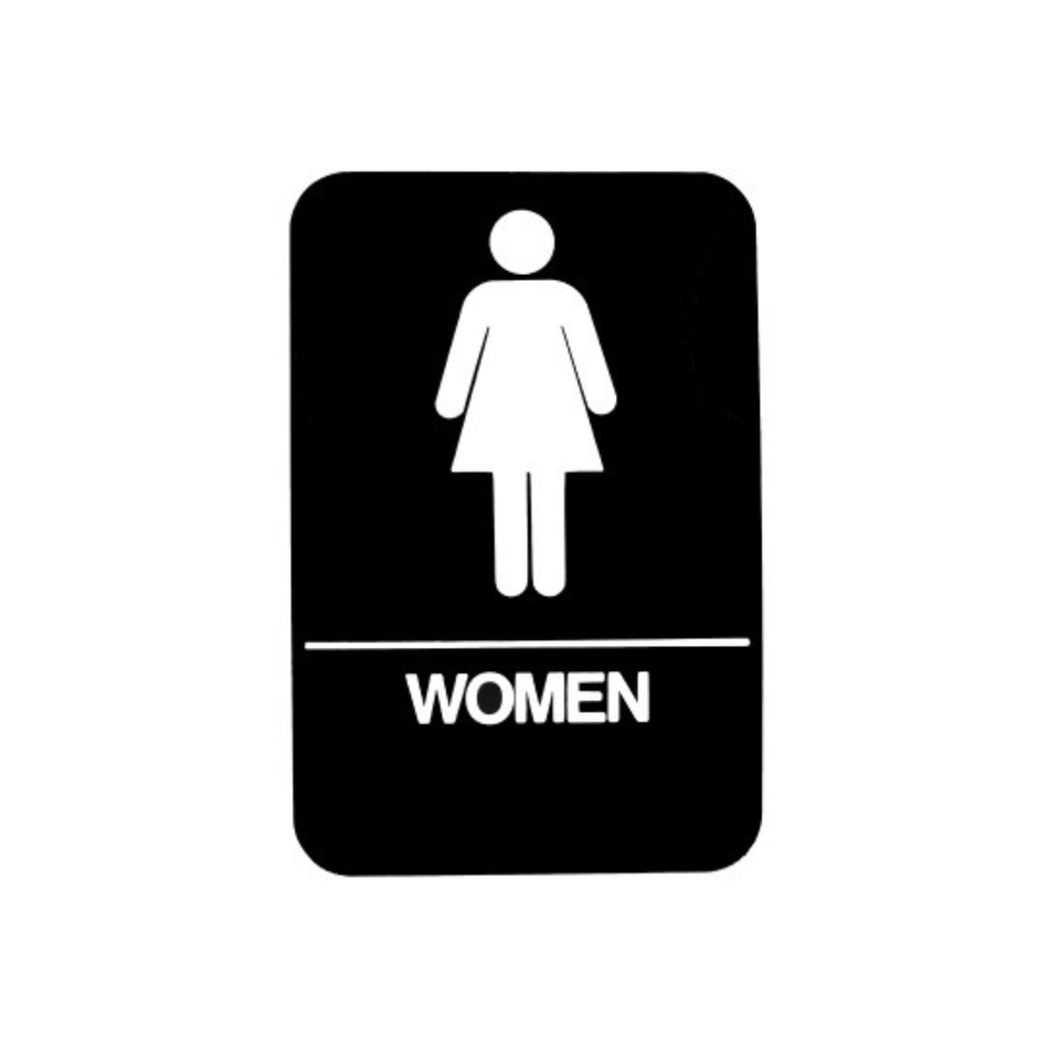 Don-jo HS 9090 04 ADA Sign Women, Black Finish, Plastic Material