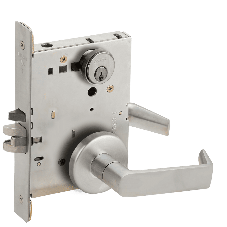 Schlage L9080 - Storeroom Mortise Lock - Grade 1 Non-Deadbolt Function Single Cylinder Keyed Lever Lock