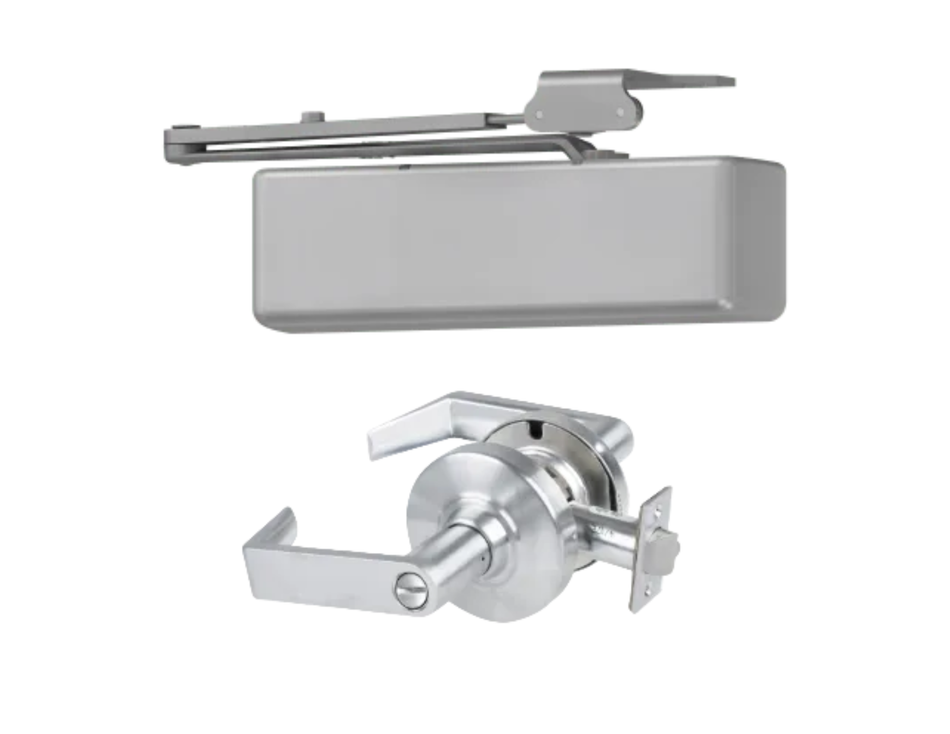 Schlage ND Door Lever x LCN 4040XP Door Closer Heavy Duty Kit