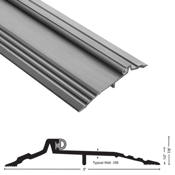 NGP 804V Aluminum Bumper Threshold with Vinyl Seal – 5″ Wide x 7/8″ High