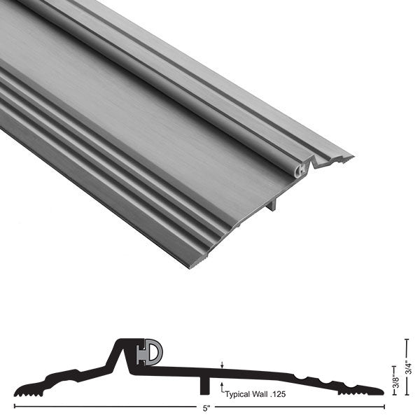 NGP 890V Aluminum Bumper Threshold with Vinyl Seal – 5″ Wide x 3/4″ High