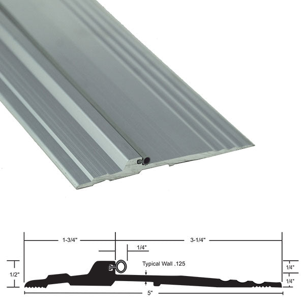 NGP 896HDV Heavy-Duty Aluminum Bumper Threshold with Vinyl Seal – 5″ Wide x 1/2″ High