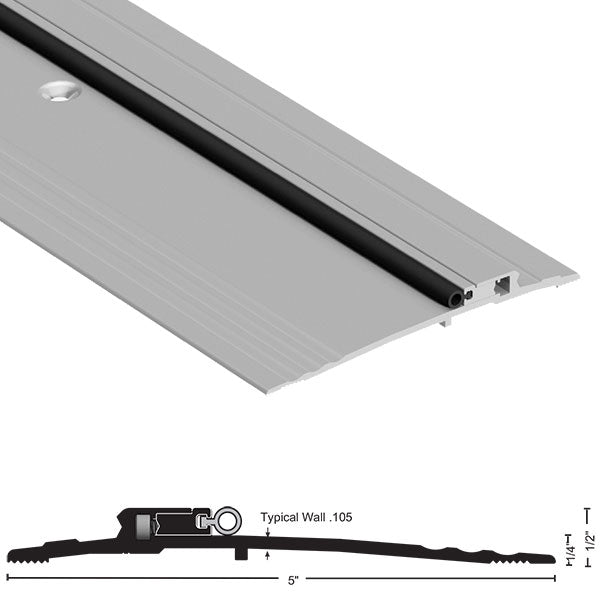 NGP 896V-ADJ Adjustable Aluminum Bumper Threshold with Vinyl Seal – 5″ Wide x 1/2″ High