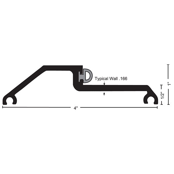 NGP 897V Aluminum Bumper Threshold with Vinyl Seal – 4″ Wide x 1″ High ...