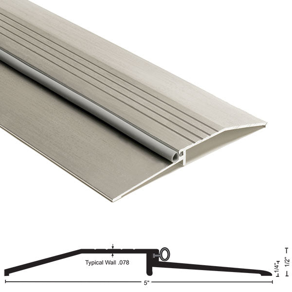 NGP 950V Aluminum Bumper Threshold with Vinyl Seal – 5″ Wide x 1/2″ High