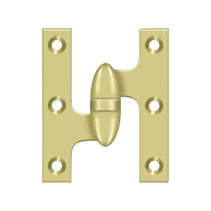 Deltana OK3025B Olive Knuckle 3" x 2-1/2" Hinge, Solid Brass (Each)