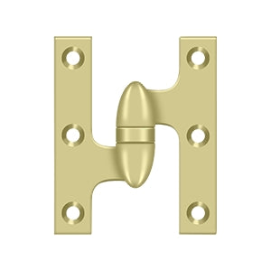 Deltana OK3025B Olive Knuckle 3" x 2-1/2" Hinge, Solid Brass (Each)