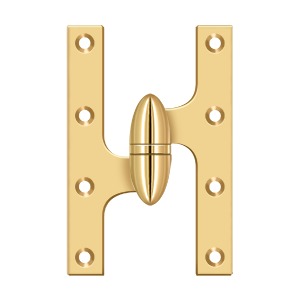 Deltana OK6038B Olive Knuckle 6" x 3-7/8" Hinge, Ball Bearing, Solid Brass (Each)