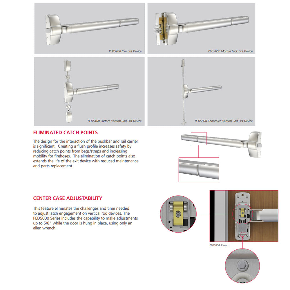 Corbin Russwin PED56905 Mortise Exit Device - 9M905PT Fail Secure