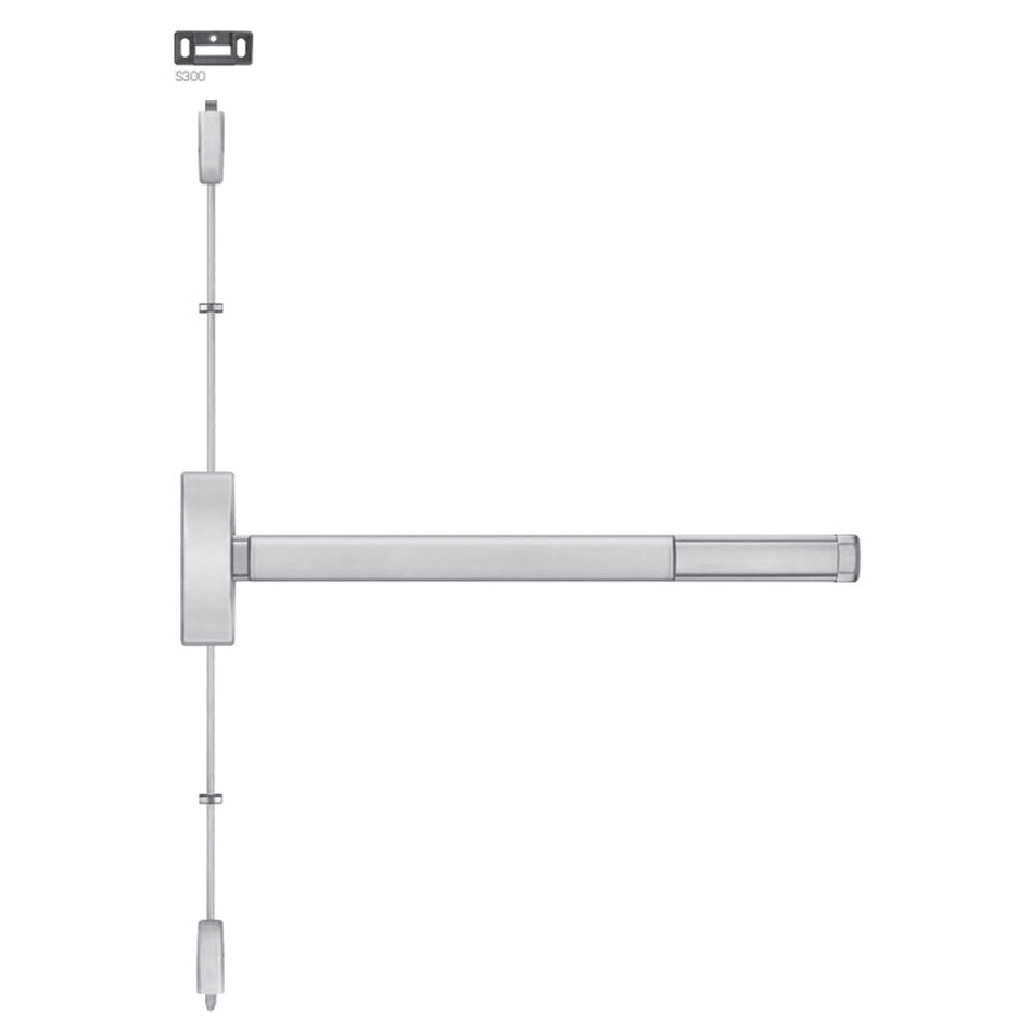 Precision (PHI) 2214 Series Wide Stile, Reversible Vertical Rod Exit Device - 36"/48" Lever Always Active