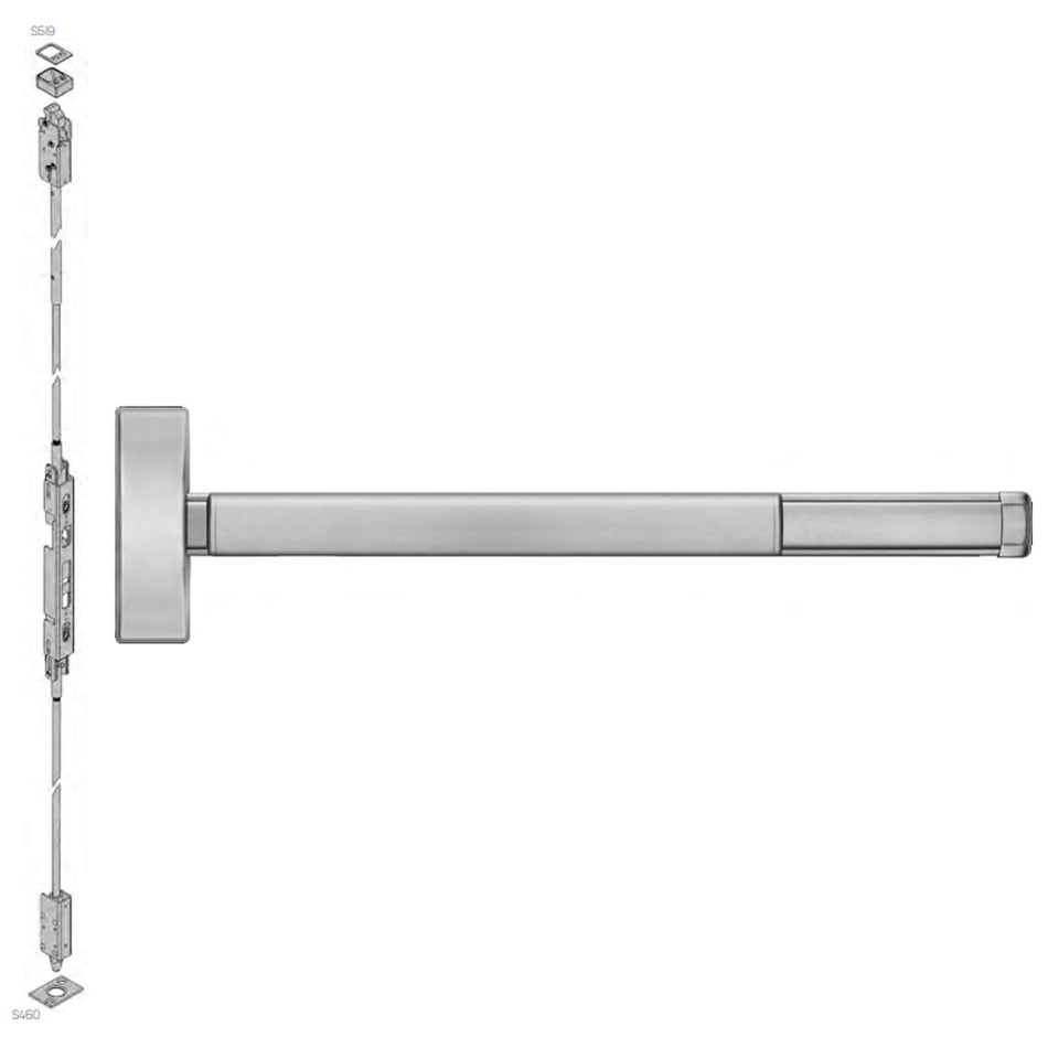 Precision (PHI) 2805 Series Wide Stile, Reversible Concealed Vertical Rod Device - 36"/48" Key Controls Thumbpiece
