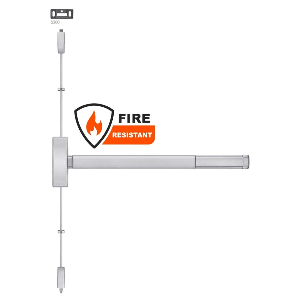 Precision (PHI) 2214 Series Wide Stile, Reversible Vertical Rod Exit Device - 36"/48" Lever Always Active - Fire Rated
