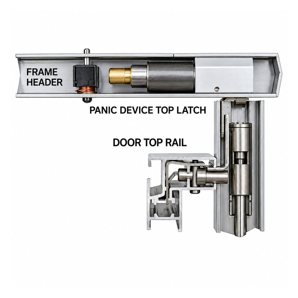 SDC PD2090 Series Panic Device Top Latch Release Electric Bolt Lock