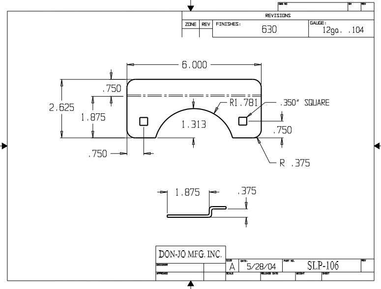 Don-jo SLP 106 Short Offset Type For Outswing Doors, 2 5/8