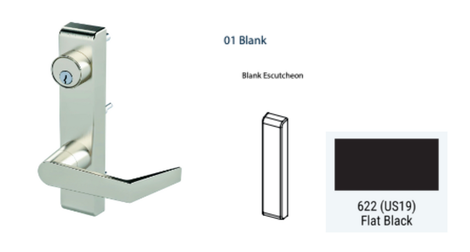 PDQ 6N - 01 No Lever Narrow Stile Trim