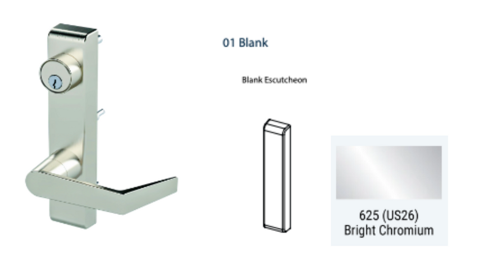 PDQ 6N - 01 No Lever Narrow Stile Trim