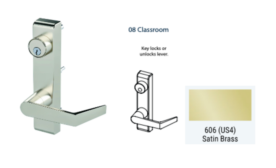 PDQ 6N - 08 Classroom w/ Lever Narrow Stile Trim