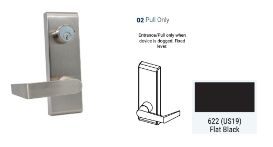 PDQ 6W - 02 Pull Only Escutcheon Wide Stile Trim