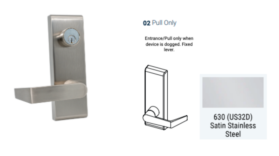 PDQ 6W - 02 Pull Only Escutcheon Wide Stile Trim