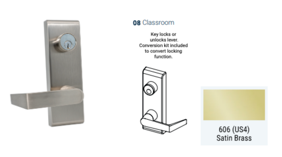 PDQ 6W - 08 Classroom Escutcheon Wide Stile Trim