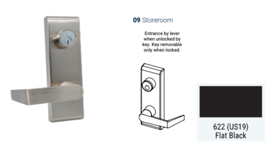 PDQ 6W - 09 Storeroom Escutcheon Wide Stile Trim