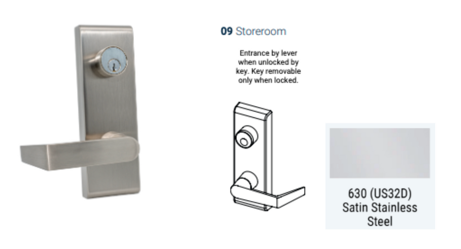 PDQ 6W - 09 Storeroom Escutcheon Wide Stile Trim