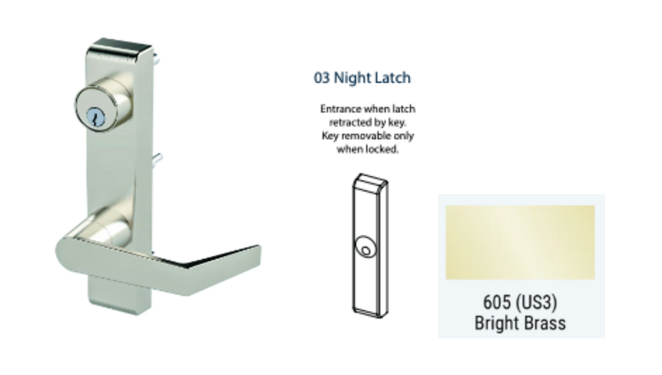 PDQ 6N - 03 Night Latch Narrow Stile Trim