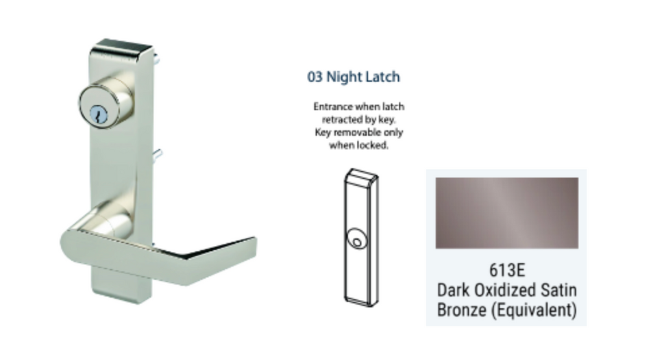 PDQ 6N - 03 Night Latch Narrow Stile Trim