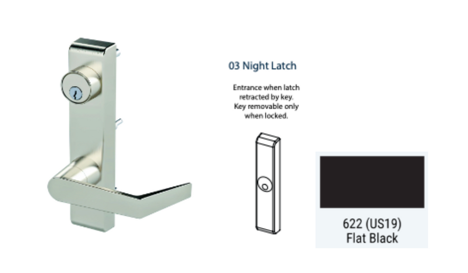 PDQ 6N - 03 Night Latch Narrow Stile Trim