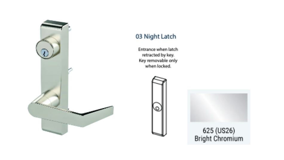 PDQ 6N - 03 Night Latch Narrow Stile Trim