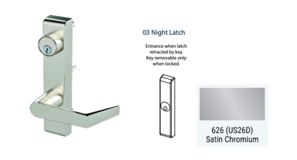 PDQ 6N - 03 Night Latch Narrow Stile Trim