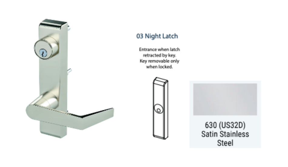 PDQ 6N - 03 Night Latch Narrow Stile Trim