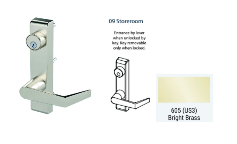 PDQ 6N - 09 Storeroom w/ Lever Narrow Stile Trim