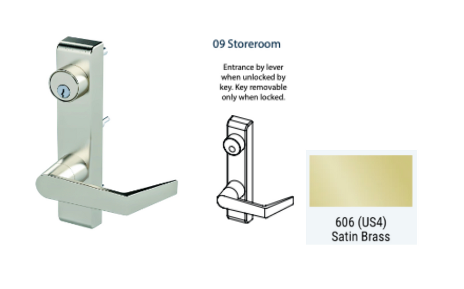 PDQ 6N - 09 Storeroom w/ Lever Narrow Stile Trim