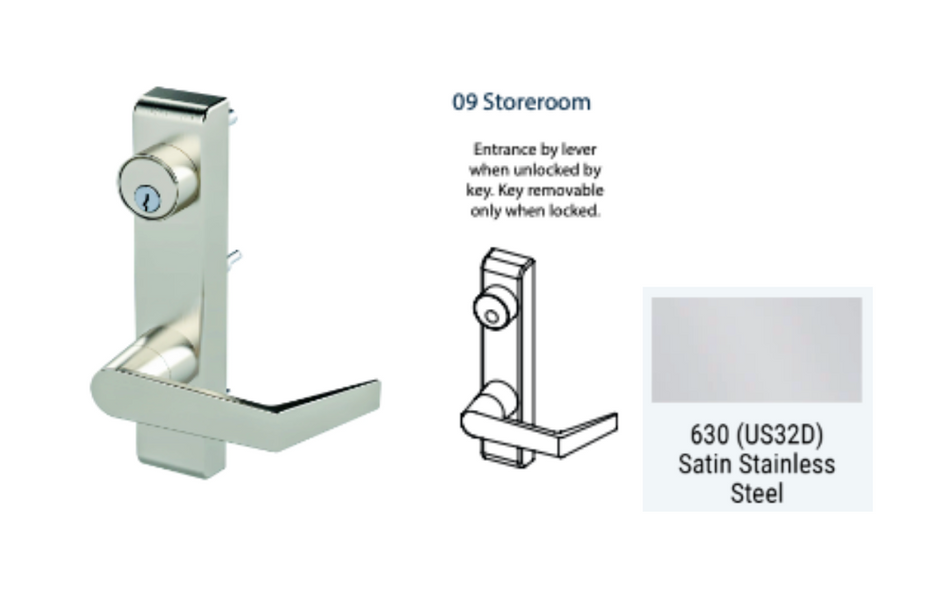 PDQ 6N - 09 Storeroom w/ Lever Narrow Stile Trim