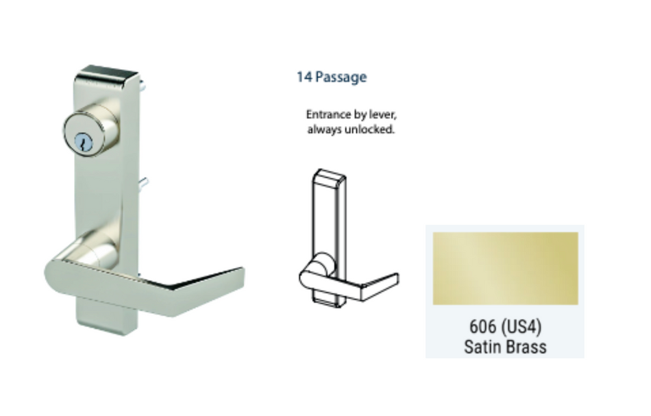 PDQ 6N - 14 Passage w/ Lever Narrow Stile Trim