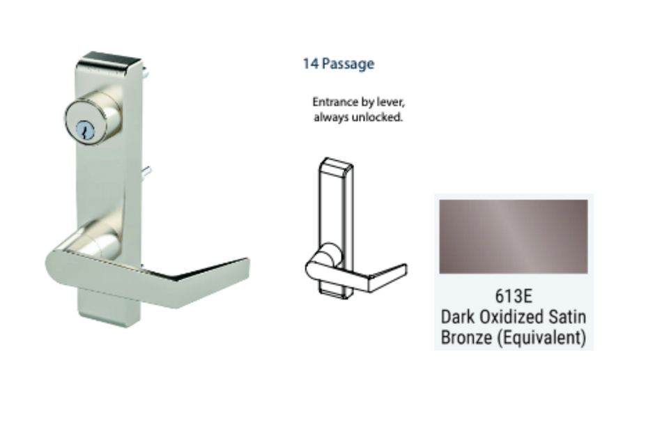 PDQ 6N - 14 Passage w/ Lever Narrow Stile Trim