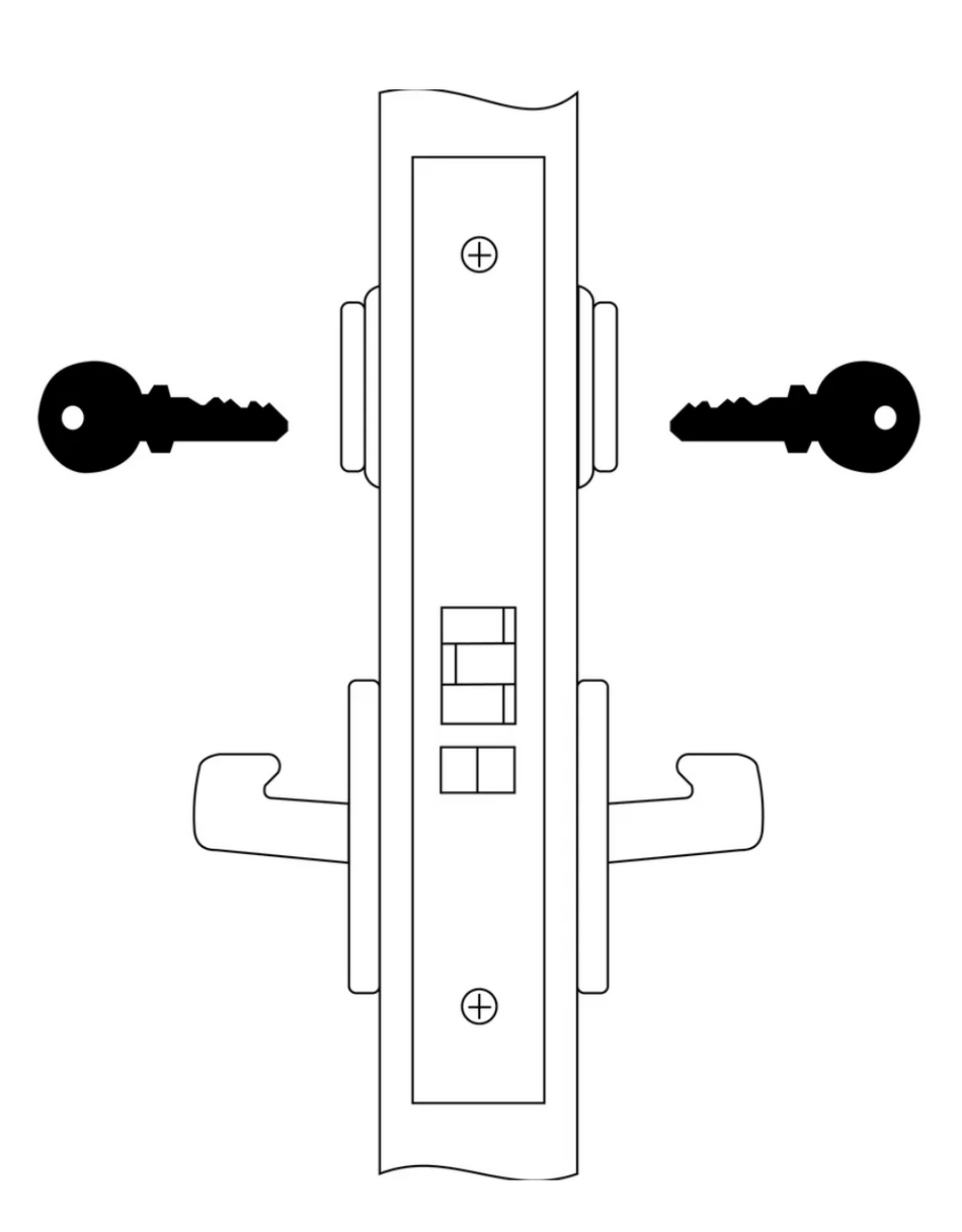 Accentra 8808-2FL Intruder Latchbolt Mortise Lock