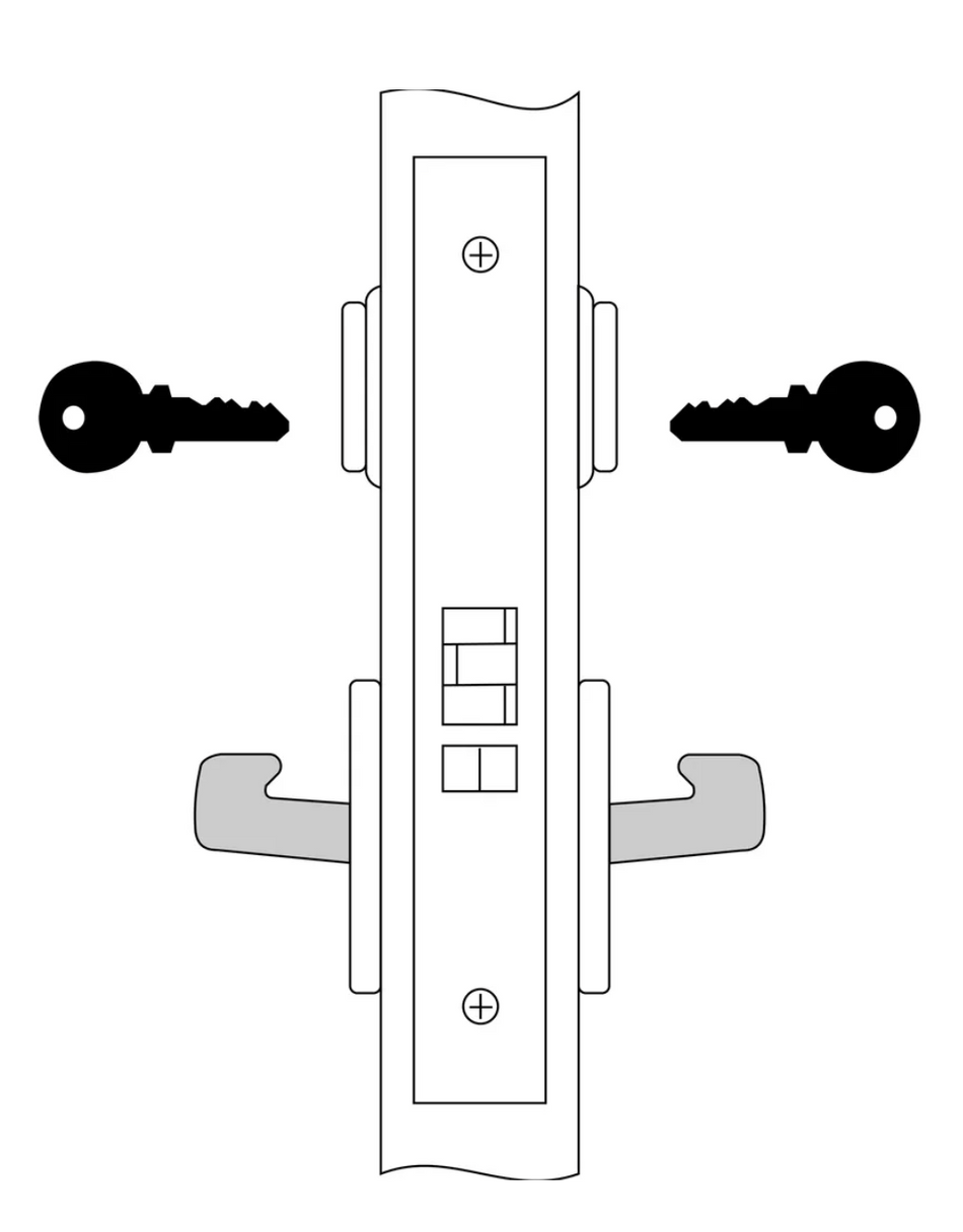 Accentra 8830-2FL Asylum or Institutional Mortise Lock