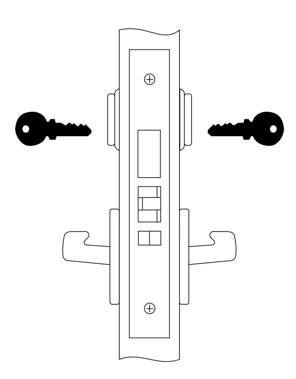 Accentra 8818-2FL Classroom Security Intruder Mortise Lock