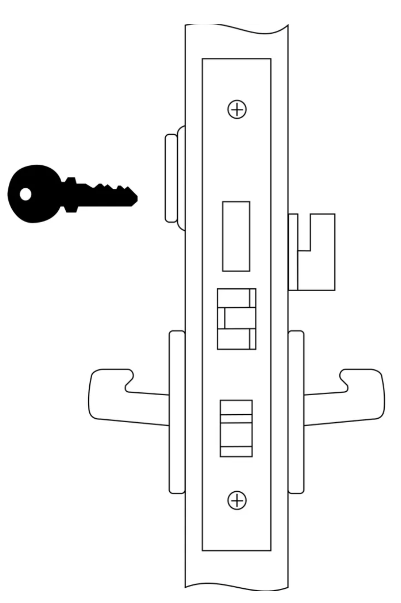 Accentra 8867FL Dormitory or Exit Mortise Lock Body For Lever