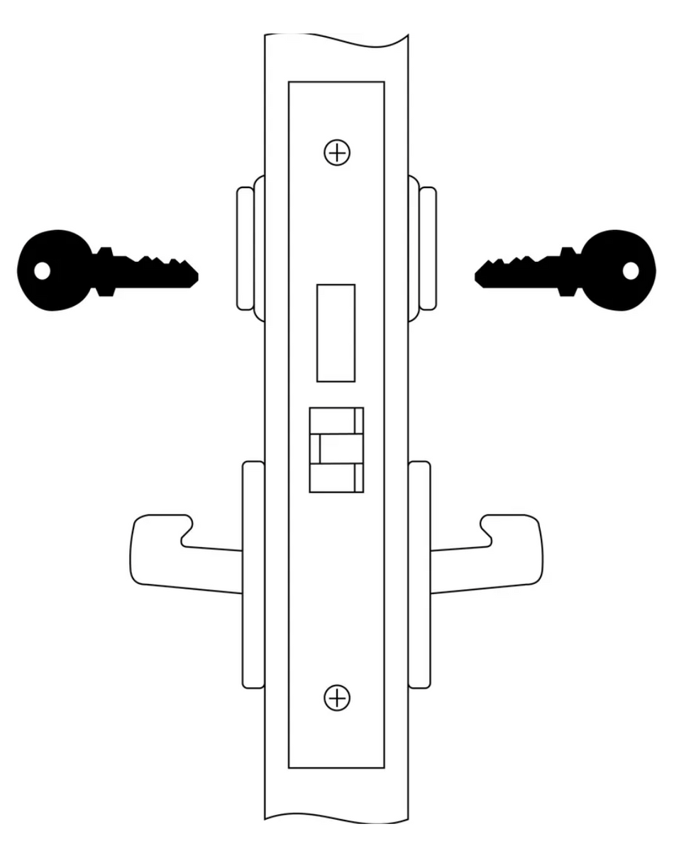 Accentra 8860-2FL Store Door Mortise Lock Body For Lever