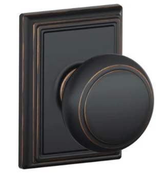 Schlage Andover Knob with Addison Trim - F series