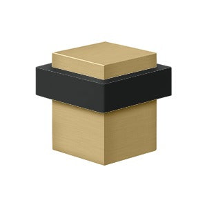 Deltana UFBS138 Square Universal Floor Door Bumper 1-3/8", Solid Brass