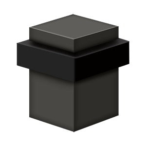 Deltana UFBS25 Square Universal Floor Door Bumper 2-1/2", Solid Brass